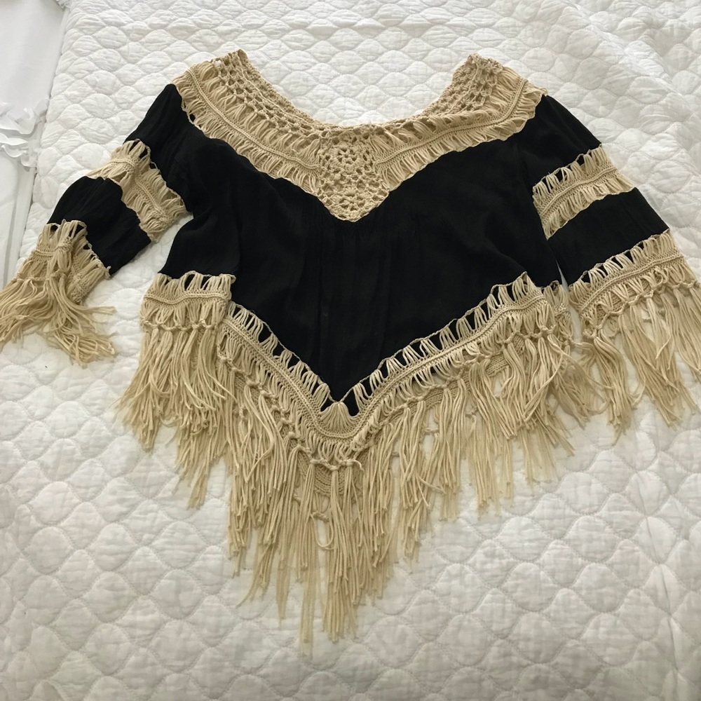 Crochet and cotton blouse